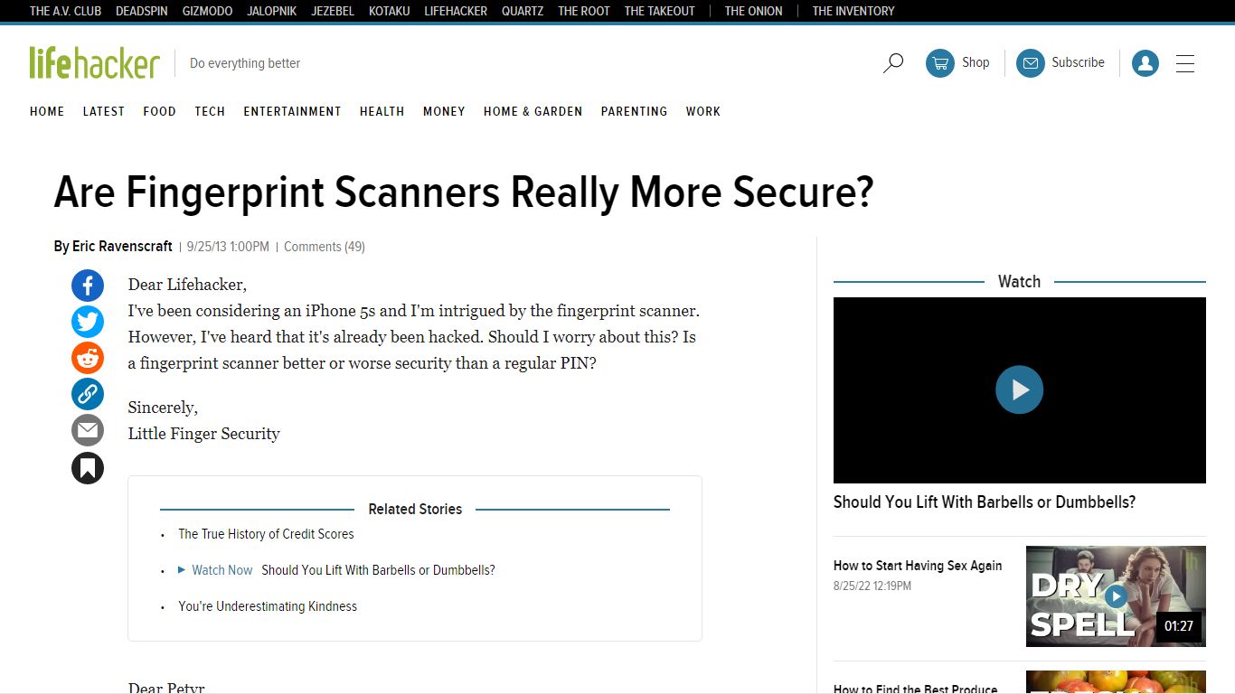 Are Fingerprint Scanners Really More Secure? - Lifehacker